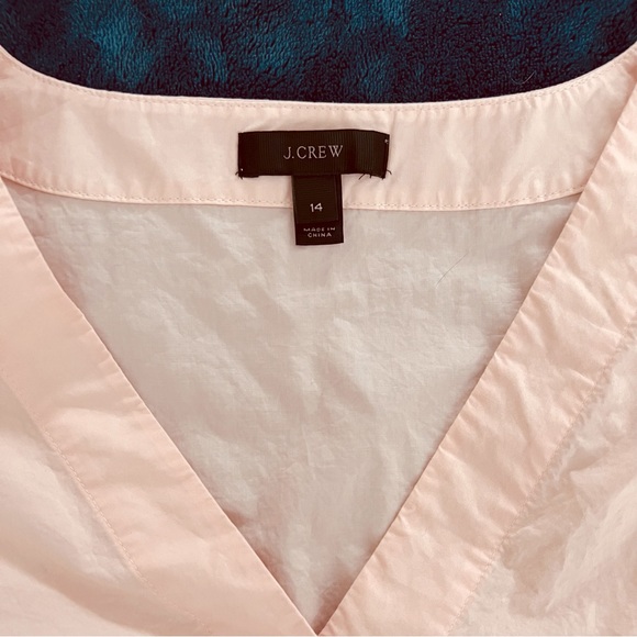 J. Crew Short Ruffled Sleeve Pink Blouse Size 14 - Picture 3 of 6